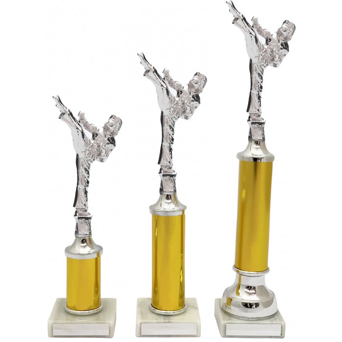 ROUNDHOUSE KICK METAL TROPHY  - AVAILABLE IN 3 SIZES